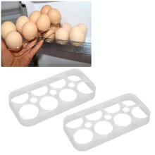 Set di 2 contenitori trasparenti per uova con griglia 8x8 per frigorifero e cucina