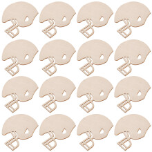 250Stk Unfertige Holz Football Helm Beige Für Bastelprojekte