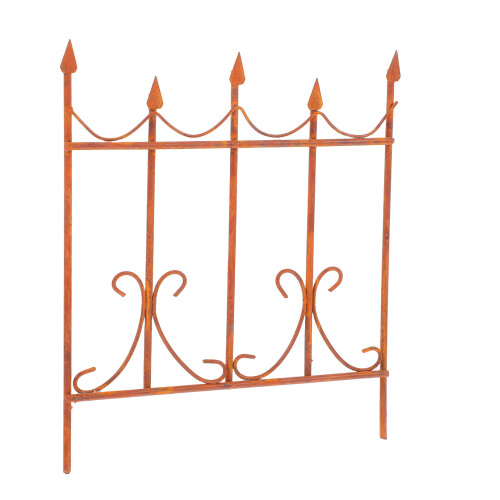 4Stk Gartenzaun Eisen Metall Kaffeefarbener Deko