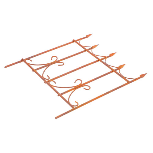4Stk Gartenzaun Eisen Metall Kaffeefarbener Deko 2