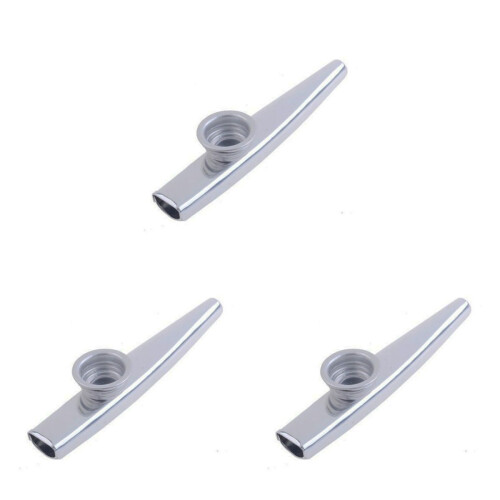 3Stk Aluminium Kazoo Metall Ukelele Silber 1
