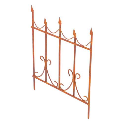4Stk Gartenzaun Eisen Metall Kaffeefarbener Deko 1