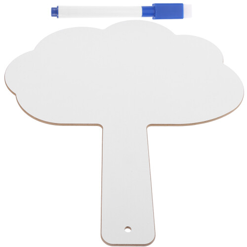 3Sets Wooden Handle Dry Erase Paddle Reusable White Classroom Supply