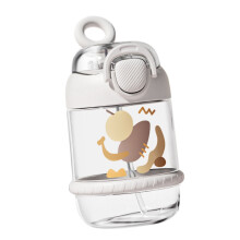Kinder Kunststoff-Wasserflasche 450ml, auslaufsicher, für Reisen und Sport, Weiß
