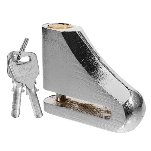 3Pcs Silver Disc Brake Lock Motorcycle Lock Heavy Duty Iron Security 2