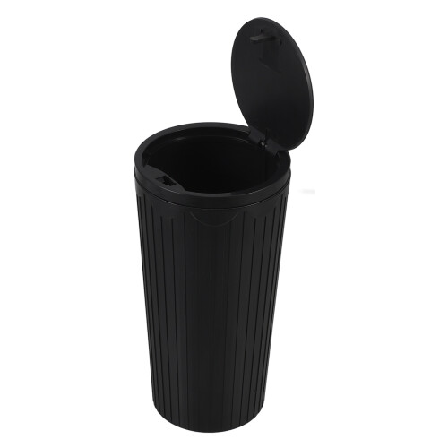 2Pcs Small Car Trash Bin Waterproof ABS Separate Wet Dry Compartments 1
