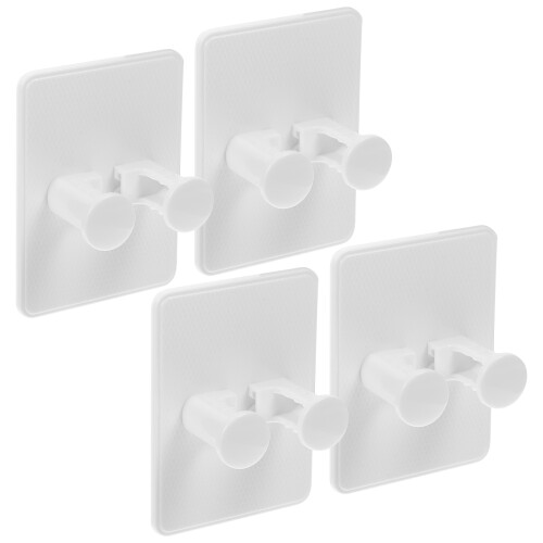 8Pcs ABS White Holder Stand Shower Hooks Bathroom Storage 2