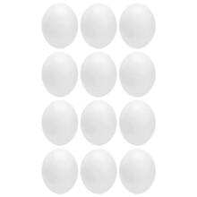 48Pcs Lifelike White Fake Bird Eggs DIY Plastic Egg Props for Parties