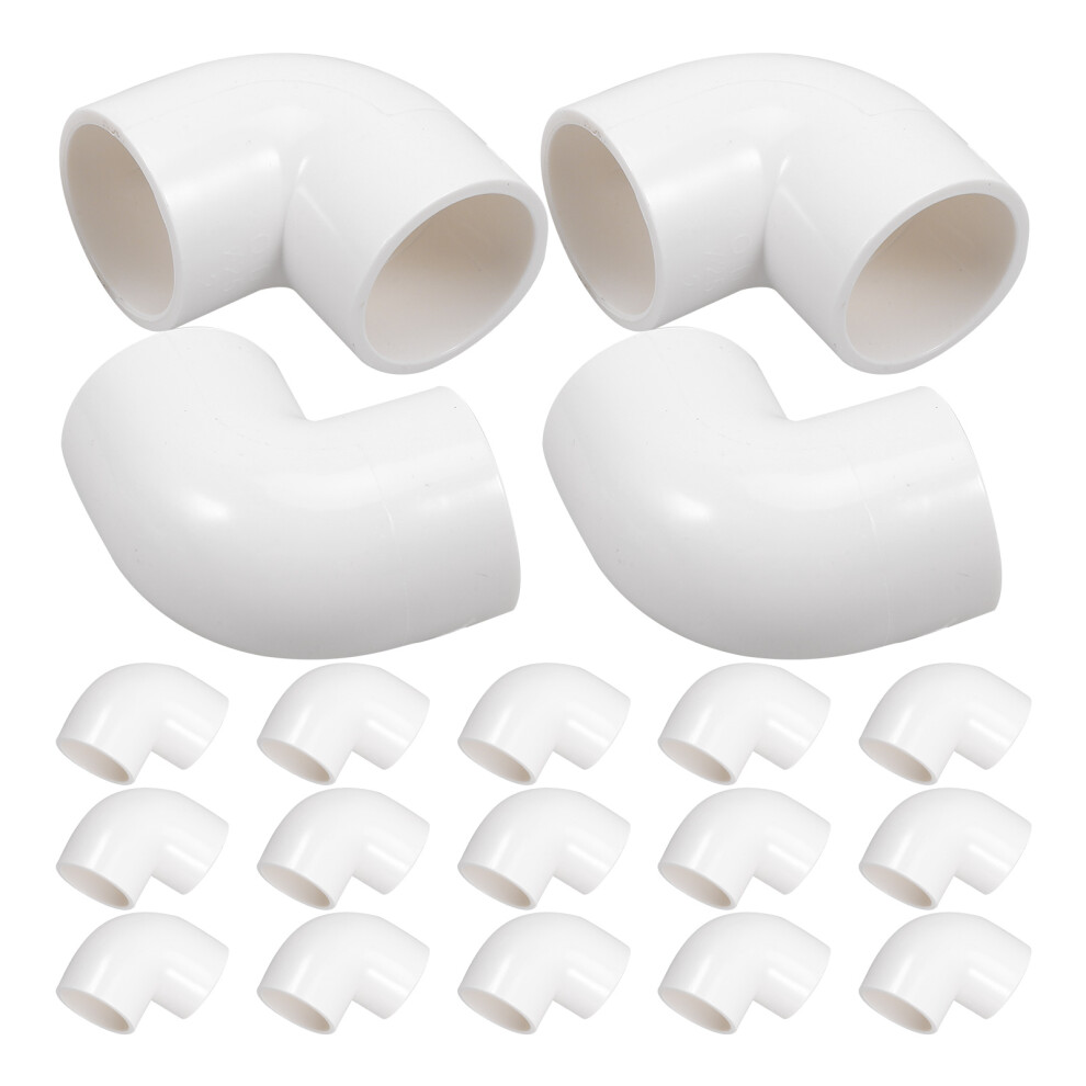100Pcs White Pvc Hose Elbow Fittings 90 Degree Plastic Connectors 3593510873167