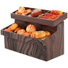 3Sets Coffee Miniature Bread Cabinet Resin Set for Dollhouse Decor