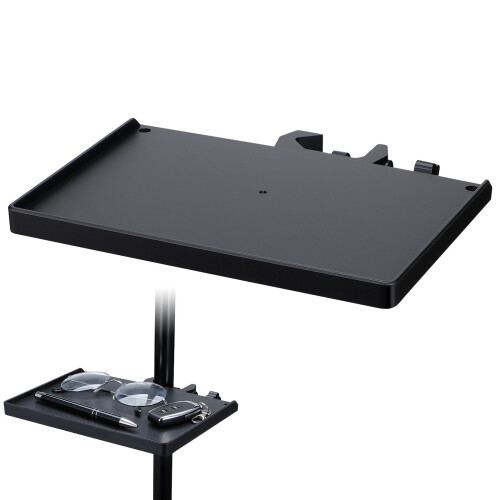 10Pcs Black Iron Microphone Stand Accessory Tray with Clamp-on Design