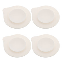 8Pcs White Silicone Suction Plate Mats for Toddlers Heat Resistant
