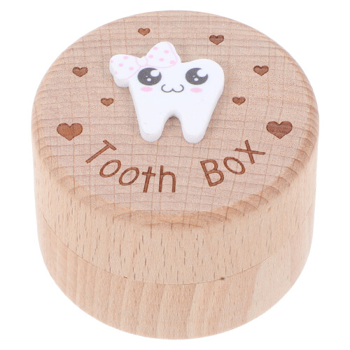 3Pcs Small Wooden Tooth Boxes Baby Keepsake Storage Holder 1
