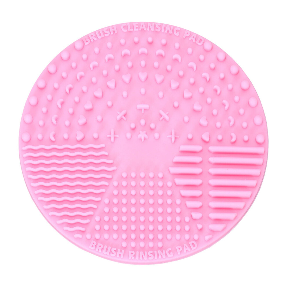 Vaguelly Pink 3Pcs Silicone Round Cleaning Pads For Makeup Brushes