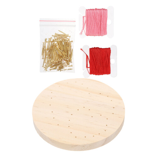 2Sets Handmade Nail String Painting Kit Wood DIY Gift Assorted Color 1