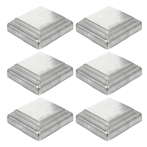 24Pcs Steel Guardrail Post Caps Silver Square Fence Covers Protective 1
