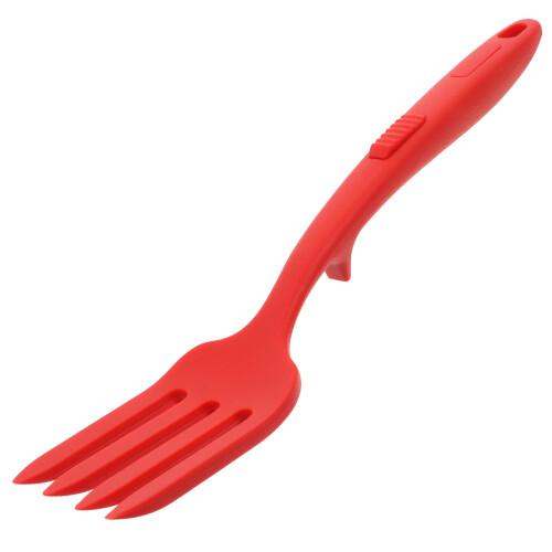4Pcs Red Silicone Long Handle Cooking Forks for Stirring and Serving 2