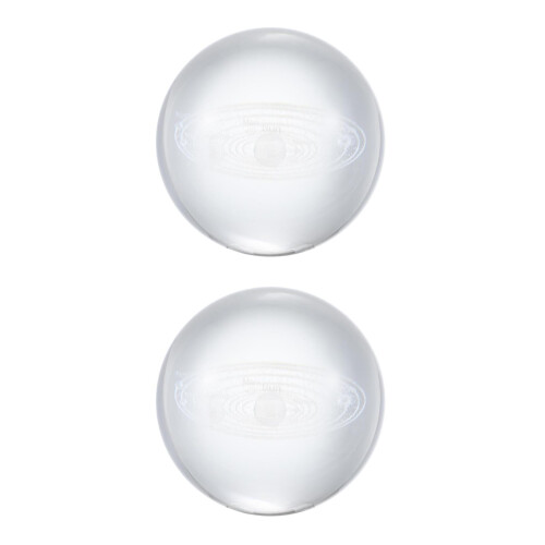 2Pcs System Crystal Ball Silver Home Ornament 2