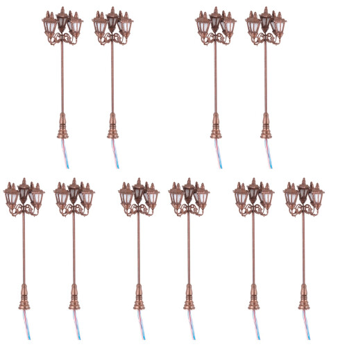 10Pz Mini Lampioni Marroni in Materiale Per Decor Miniatura 1