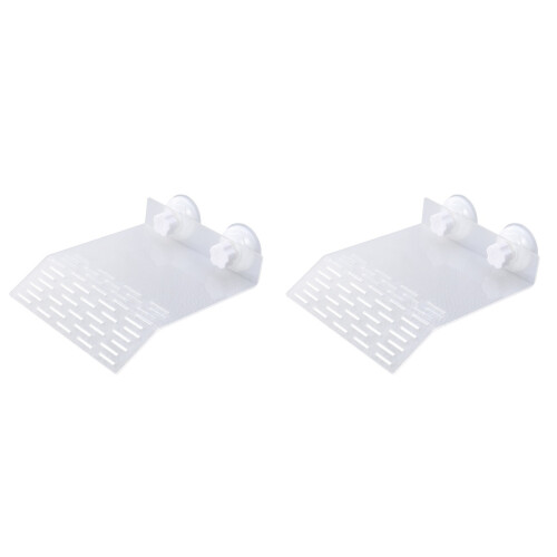 2Pcs White Turtle Dock Floating Pier with Suction Cups Easy Clean 1