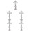 5Pz Croce Decorativa Da Muro in Acciaio E Strass Argento 8