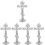 5Pz Croce Decorativa Da Muro in Acciaio E Strass Argento 7