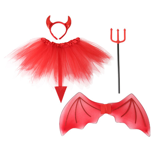 4Set Completo Costume Per Con Fascia E Gonna