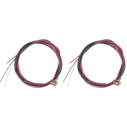 2Pcs Acoustic Guitar Steel Brass Strings Multi Colored Bright Sound 1
