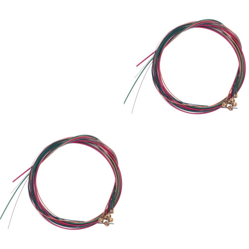 2Pcs Acoustic Guitar Steel Brass Strings Multi Colored Bright Sound 2