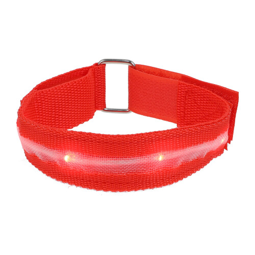 3Pcs Adjustable Red LED Arm Safety Strap Glowing Night Running Armband