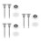 6Set Valvola Deviatrice Argento Kit Completo Ripara Doccia Casa 8