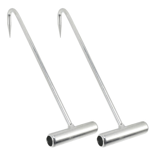 6Pcs Metal Manhole Lifter Hooks Rust Resistant Silver Manhole Lid Hook