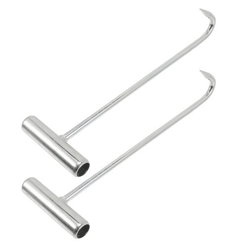 6Pcs Metal Manhole Lifter Hooks Rust Resistant Silver Manhole Lid Hook 1