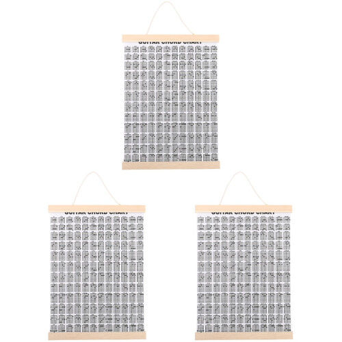3Pcs Guitar Learning Guide Wall Chart White Coated Paper for Beginners 1
