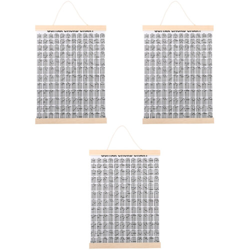 3Pcs Guitar Learning Guide Wall Chart White Coated Paper for Beginners 2