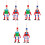 6Pcs Eco-Friendly Painted Puppet Figure Classic Home Decor 3