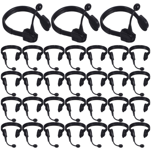 250Pz Microfono Mini Auricolare Per Costumi Bambole Nero