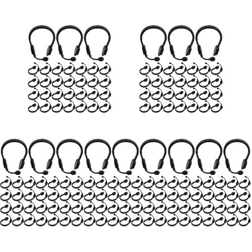 250Pz Microfono Mini Auricolare Per Costumi Bambole Nero 2