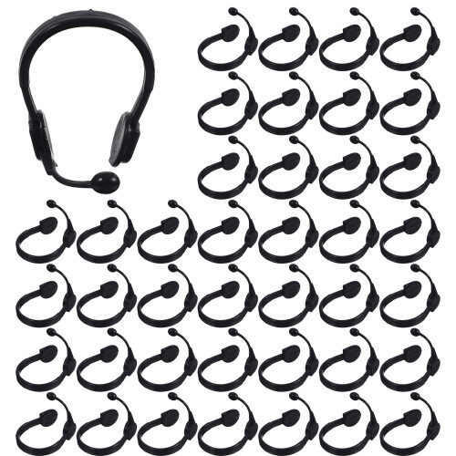 250Pz Microfono Mini Auricolare Per Costumi Bambole Nero 1
