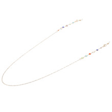 2Pz Catena Occhiali in Metallo Oro Con Cristallo E Silicone