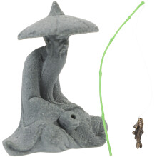 4Pz Figurine Pescatore Resina Eleganti Per Decorazione Casa E Acquari