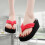 2Pz Ciabatte Piattaforma Rosse Comfort Party 11