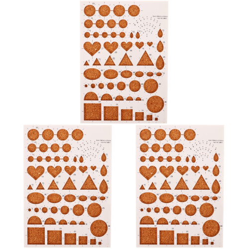 3Pcs Rust-Proof Paper Quilling Template Set with Cork Base 2