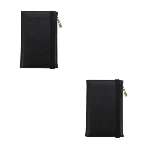 2Pz Custodia Protettiva PU Per Tessere E Nero Resistente 2