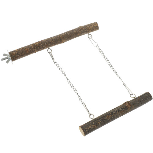 3Set Posatoio Gioco in Legno Per Uccelli Parrot Stand Marrone Chiaro 2