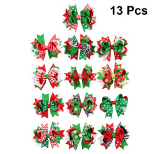 26Pz Clip Baby Natale Fiocchi Colorati Decorazione