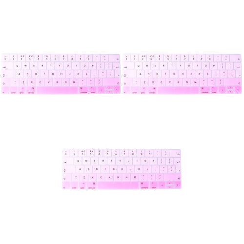 3Pz Copritastiera Sottile Rosa in Silicone Per Notebook 13/15 2