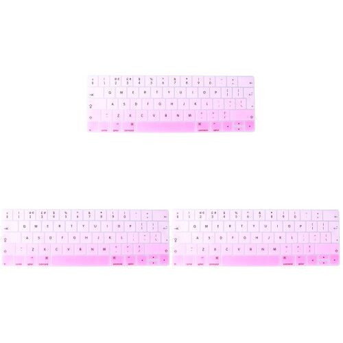 3Pz Copritastiera Sottile Rosa in Silicone Per Notebook 13/15 1