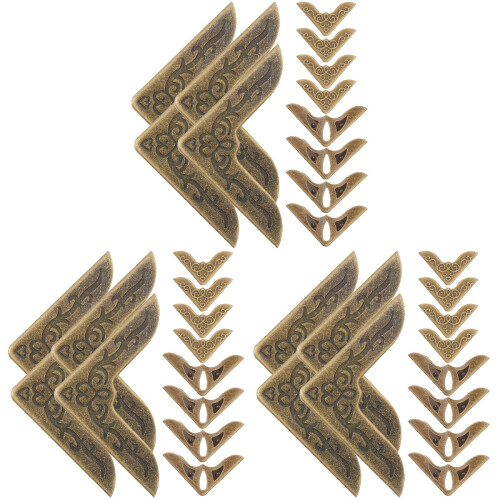 36Pcs Metal Folder Corner Protectors Vintage Style Light Brown Covers 2