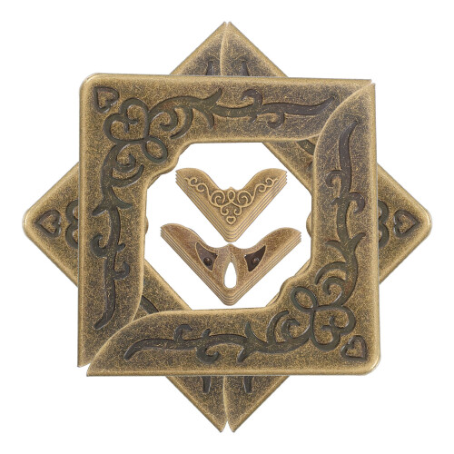 36Pcs Metal Folder Corner Protectors Vintage Style Light Brown Covers 1